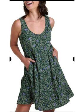 Toad & Co Manzana Tiered Sleeveless Dress Pasture Floral Print Sz XS